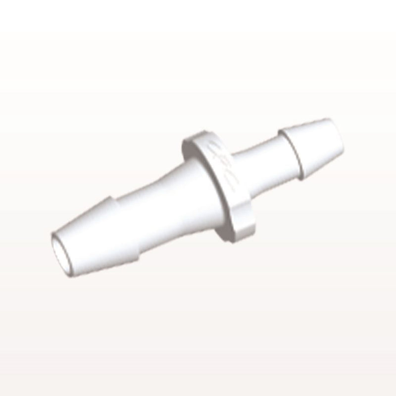 Straight Connector, Reducer, Barbed, White, 100/Bag - Fits 1/4 inch x 3/16 inch ID Tubing (0.25 inch x 0.188 inch, 6.35 mm x 4.76 mm) - HSR8630