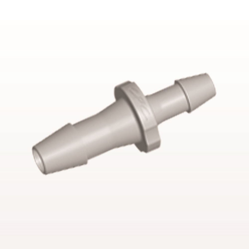 Straight Connector, Reducer, Barbed, Natural, 100/Bag - Fits 1/4 inch x 3/16 inch ID Tubing (0.25 inch x 0.188 inch, 6.35 mm x 4.76 mm) - HSR86