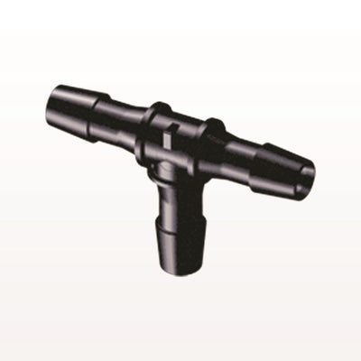 T Connector, Barbed, Black, 100/Bag - Fits 3/8 inch ID Tubing (0.375 inch, 9.53 mm) - HT1231