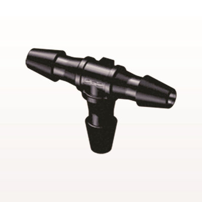 T Connector, Barbed, Black, 100/Bag - Fits 1/16 inch ID Tubing (0.063 inch, 1.59 mm) - HT231