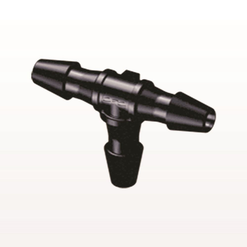 T Connector, Barbed, Black, 100/Bag - Fits 1/16 inch ID Tubing (0.063 inch, 1.59 mm) - HT231