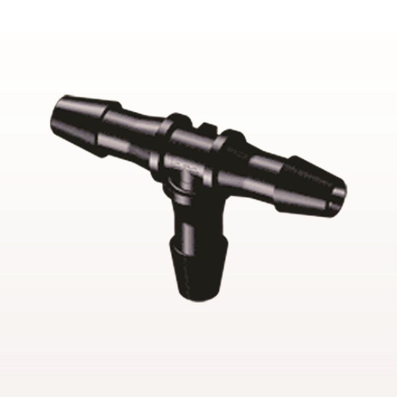 T Connector, Barbed, Black, 100/Bag - Fits 5/32 inch ID Tubing (0.156 inch, 3.97 mm) - HT531