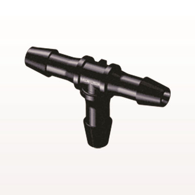 T Connector, Barbed, Black, 100/Bag - Fits 3/16 inch ID Tubing (0.188 inch, 4.76 mm) - HT631
