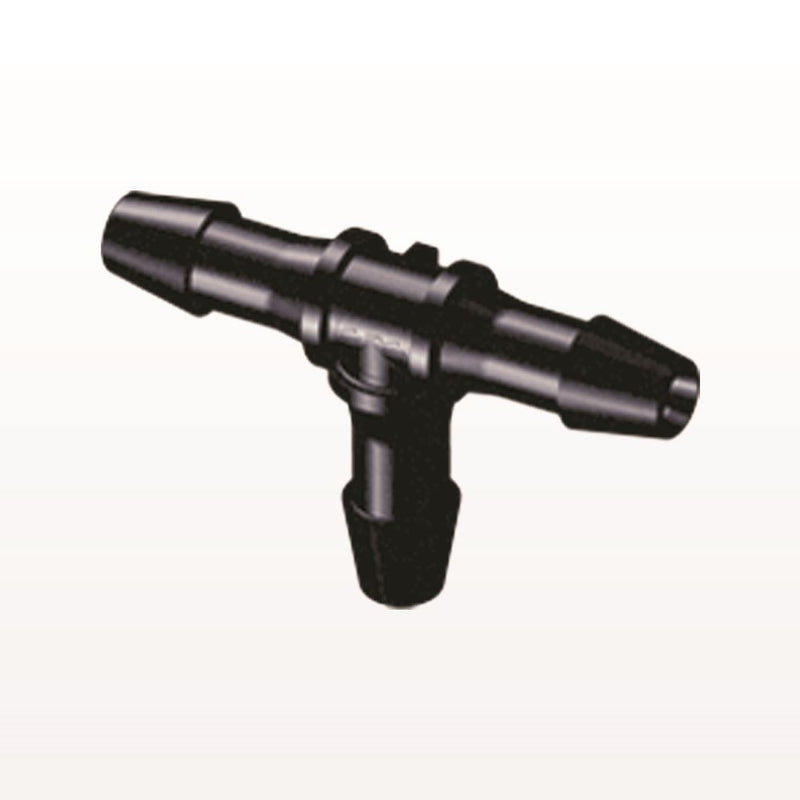 T Connector, Barbed, Black, 100/Bag - Fits 3/16 inch ID Tubing (0.188 inch, 4.76 mm) - HT631