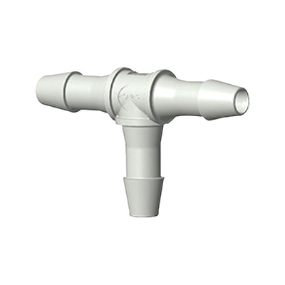 T Connector, Barbed, Natural, 100/Bag - Fits 7/32 inch ID Tubing (0.219 inch, 5.55 mm) - HT7