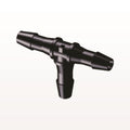 T Connector, Barbed, Black, 100/Bag - Fits 1/4 inch ID Tubing (0.25 inch, 6.35 mm) - HT831