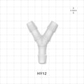 Y Connector, Barbed, Natural, 100/Bag - Fits 3/8 inch ID Tubing (0.375 inch, 9.53 mm) - HY12