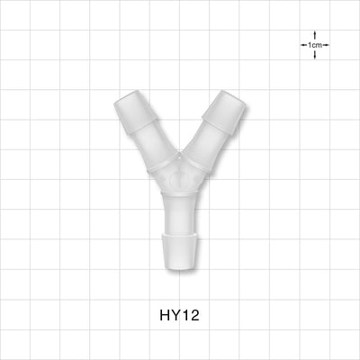 Y Connector, Barbed, Natural, 100/Bag - Fits 3/8 inch ID Tubing (0.375 inch, 9.53 mm) - HY12