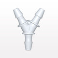 Y Connector, Barbed, White, 100/Bag - Fits 1/16 inch ID Tubing (0.063 inch, 1.59 mm) - HY230