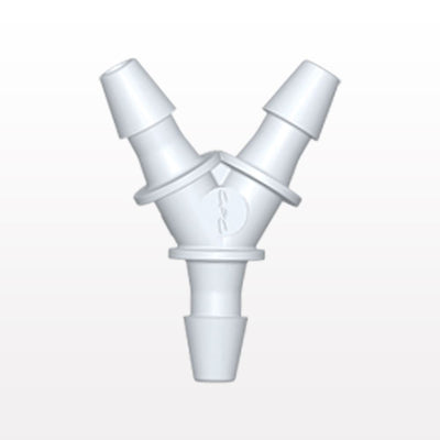 Y Connector, Barbed, White, 100/Bag - Fits 1/16 inch ID Tubing (0.063 inch, 1.59 mm) - HY230