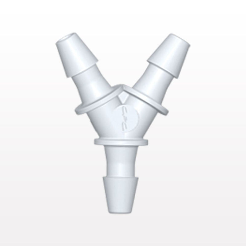 Y Connector, Barbed, White, 100/Bag - Fits 1/16 inch ID Tubing (0.063 inch, 1.59 mm) - HY230