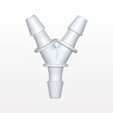 Y Connector, Barbed, White, 100/Bag - Fits 1/16 inch ID Tubing (0.063 inch, 1.59 mm) - HY230