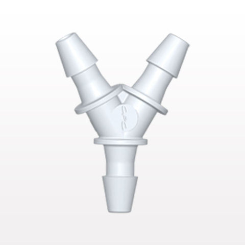 Y Connector, Barbed, White, 100/Bag - Fits 1/16 inch ID Tubing (0.063 inch, 1.59 mm) - HY230