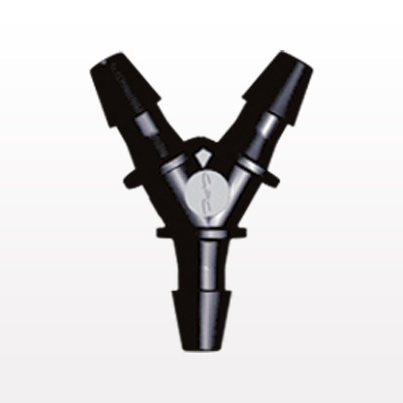 Y Connector, Barbed, Black, 100/Bag - Fits 1/16 inch ID Tubing (0.063 inch, 1.59 mm) - HY231