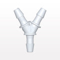 Y Connector, Barbed, White, 100/Bag - Fits 3/32 inch ID Tubing (0.094 inch, 2.38 mm) - HY330