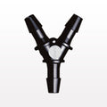 Y Connector, Barbed, Black, 100/Bag - Fits 3/32 inch ID Tubing (0.094 inch, 2.38 mm) - HY331