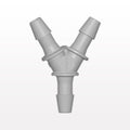 Y Connector, Barbed, Natural, 100/Bag - Fits 3/32 inch ID Tubing (0.094 inch, 2.38 mm) - HY3