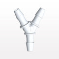 Y Connector, Barbed, White, 100/Bag - Fits 1/8 inch ID Tubing (0.125 inch, 3.18 mm) - HY430