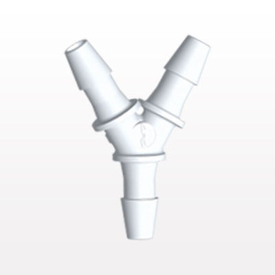 Y Connector, Barbed, White, 100/Bag - Fits 1/8 inch ID Tubing (0.125 inch, 3.18 mm) - HY430