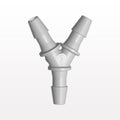 Y Connector, Barbed, Natural, 100/Bag - Fits 1/8 inch ID Tubing (0.125 inch, 3.18 mm) - HY4