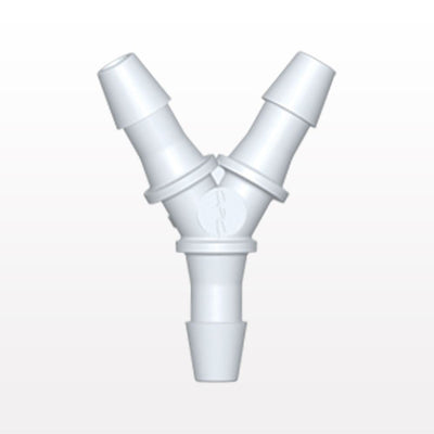 Y Connector, Barbed, White, 100/Bag - Fits 5/32 inch ID Tubing (0.156 inch, 3.97 mm) - HY530