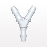 Y Connector, Barbed, White, 100/Bag - Fits 5/32 inch ID Tubing (0.156 inch, 3.97 mm) - HY530