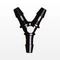 Y Connector, Barbed, Black, 100/Bag - Fits 5/32 inch ID Tubing (0.156 inch, 3.97 mm) - HY531