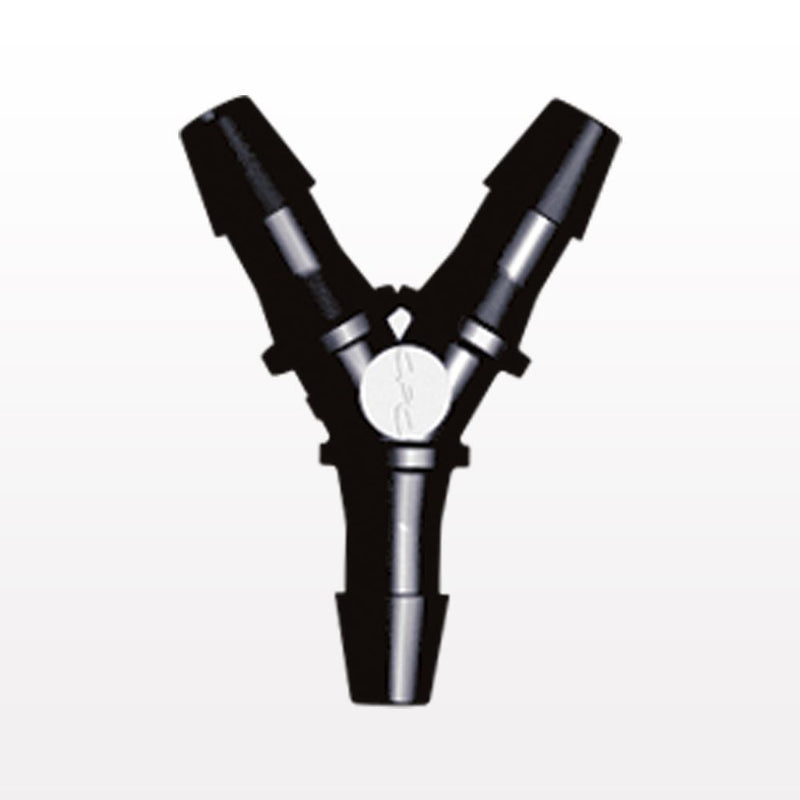 Y Connector, Barbed, Black, 100/Bag - Fits 5/32 inch ID Tubing (0.156 inch, 3.97 mm) - HY531