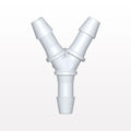 Y Connector, Barbed, White, 100/Bag - Fits 3/16 inch ID Tubing (0.188 inch, 4.76 mm) - HY630