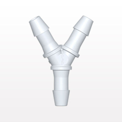 Y Connector, Barbed, White, 100/Bag - Fits 3/16 inch ID Tubing (0.188 inch, 4.76 mm) - HY630