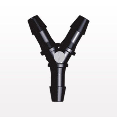 Y Connector, Barbed, Black, 100/Bag - Fits 3/16 inch ID Tubing (0.188 inch, 4.76 mm) - HY631