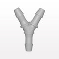 Y Connector, Barbed, Natural, 100/Bag - Fits 3/16 inch ID Tubing (0.188 inch, 4.76 mm) - HY6