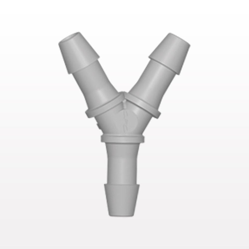 Y Connector, Barbed, Natural, 100/Bag - Fits 3/16 inch ID Tubing (0.188 inch, 4.76 mm) - HY6