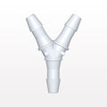 Y Connector, Barbed, White, 100/Bag - Fits 1/4 inch ID Tubing (0.25 inch, 6.35 mm) - HY830