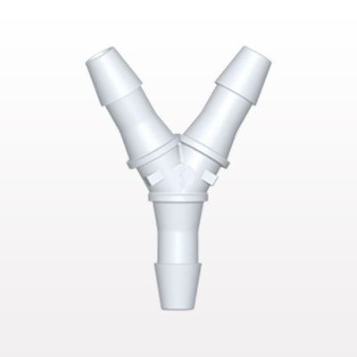 Y Connector, Barbed, White, 100/Bag - Fits 1/4 inch ID Tubing (0.25 inch, 6.35 mm) - HY830