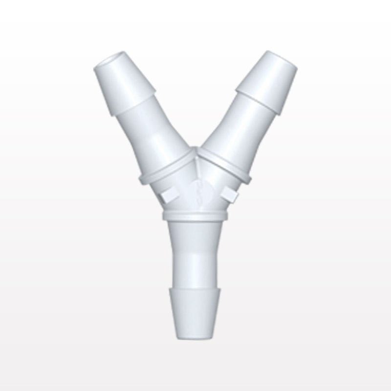 Y Connector, Barbed, White, 100/Bag - Fits 1/4 inch ID Tubing (0.25 inch, 6.35 mm) - HY830