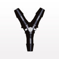 Y Connector, Barbed, Black, 100/Bag - Fits 1/4 inch ID Tubing (0.25 inch, 6.35 mm) - HY831