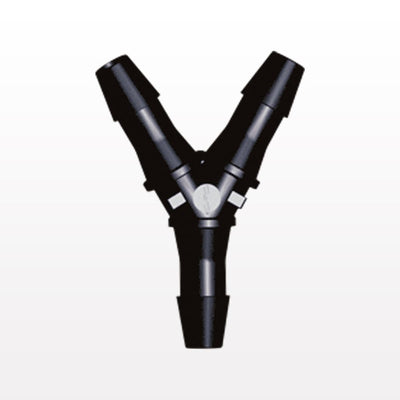Y Connector, Barbed, Black, 100/Bag - Fits 1/4 inch ID Tubing (0.25 inch, 6.35 mm) - HY831