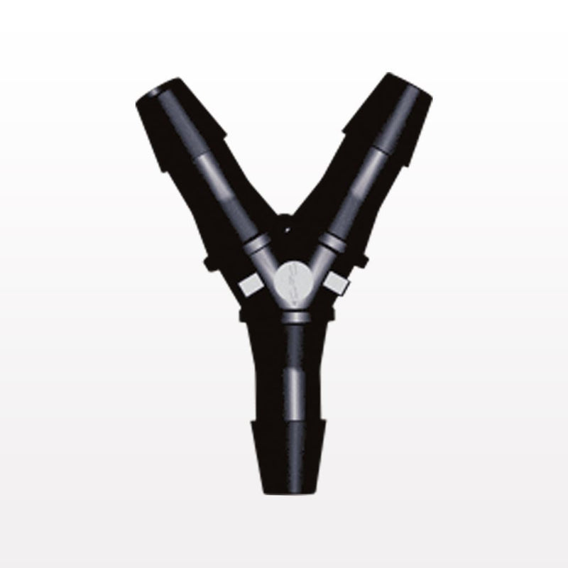 Y Connector, Barbed, Black, 100/Bag - Fits 1/4 inch ID Tubing (0.25 inch, 6.35 mm) - HY831