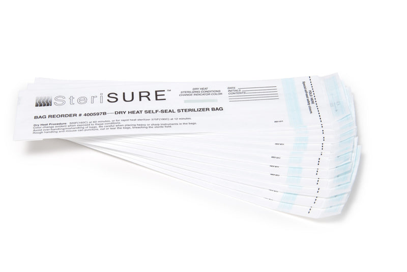 Graham Field Dry Heat Self-Seal Bags, 2.5" x 1.5" x 10.5" (6.4 cm x 3.8 cm x 26.7 cm) ( Color - White Paper ) ( Packaging - Box of 250 )