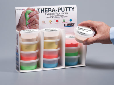 Graham Field Thera-Putty® Retail Display Kit Includes: (1) 2013 - Extra-Soft (3) 2013-S - Soft (3) 2013-SM - Soft-Medium (3) 2013-MF - Medium-Firm (2) 2013-F - Firm (Packaging - Kit of 1)