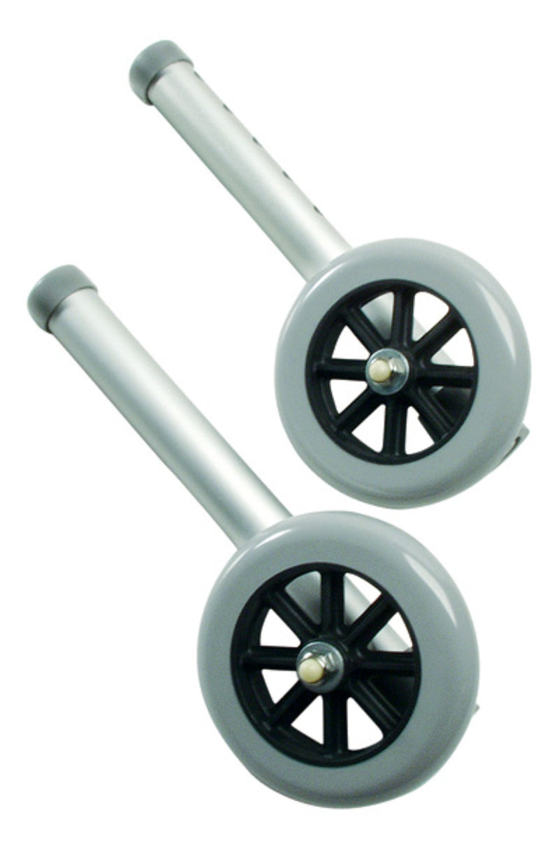 Graham Field Lumex 5" AutoStop Walker Wheels ( Color - Silver ) ( Packaging - Pair of 1 )