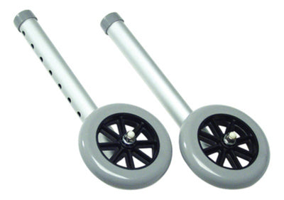 Graham Field Lumex 5" Fixed Walker Wheels ( Color - Silver, Gray ) ( Packaging - Pair of 1 )