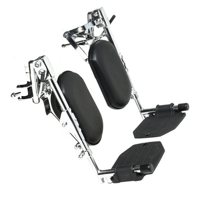 Graham Field HEAVY DUTY ARTICULATING LEGREST COMPLETE W/ALUMINUM FOOTPLATE&PANEL-PR -TRAVELER SE, L3, L3 PLUS, LX, ADVANTAGE, ADVANTAGE RECLINER, TRAVELER HD, HTC. ( Packaging - Pair ) ( Color - Black, chrome-plated )