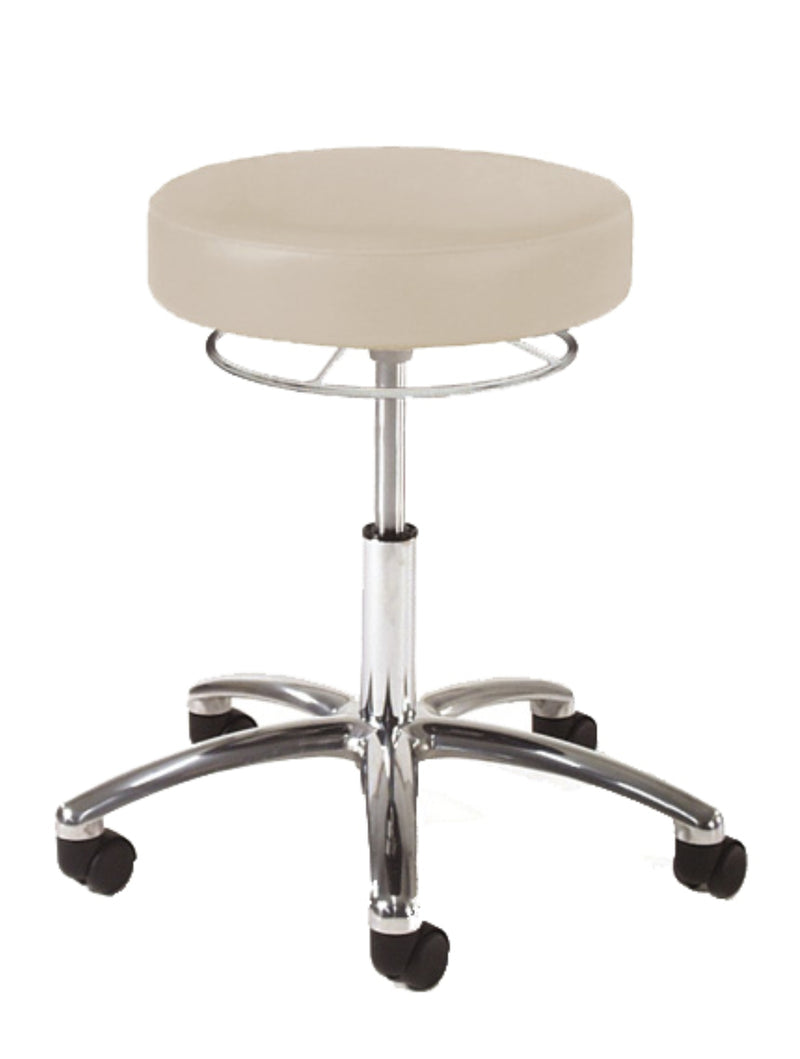 Graham Field Physician Stool, Chrome 360 Hand Release, Polished Aluminum Base With Foot Ring ( Packaging - Each )