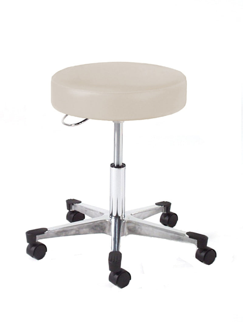Graham Field Physician Stool, D-Handle Release, Polished Aluminum Base With Backrest ( Packaging - Each )