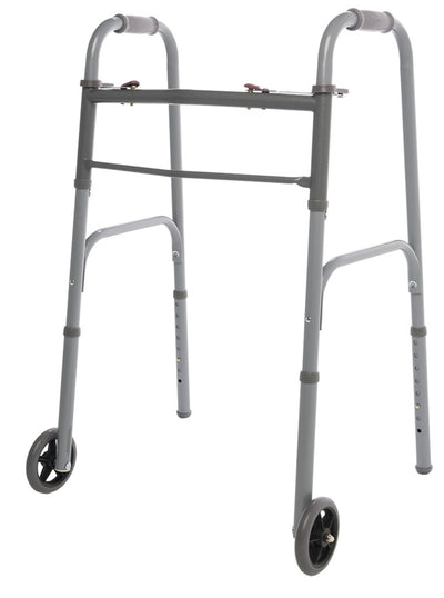 Graham Field Two Button Folding Walker with 5" Wheels Dual Rel ( Packaging - Case )