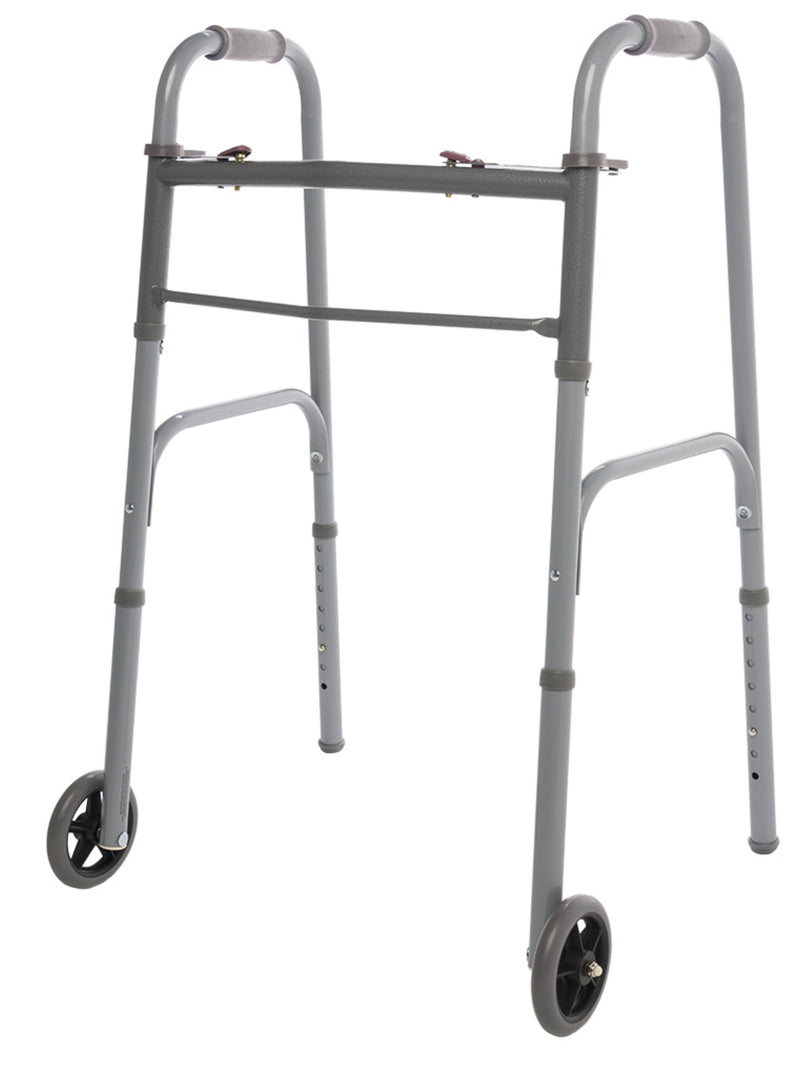 Graham Field Two Button Folding Walker with 5" Wheels Dual Rel ( Packaging - Case )