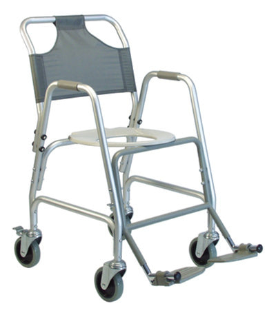 Graham Field Deluxe Shower Transport Chair with Footrests - *Freight Exception ( Color - Aluminum ) ( Packaging - Each of 1 )