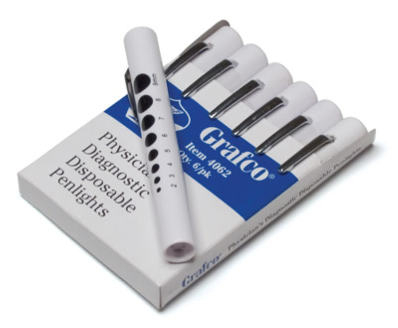 Graham Field Disposable Penlights White/Pupil Gauge Imprint ( Packaging - Pack of 6 )